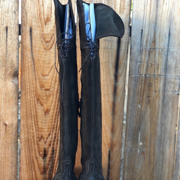 Frye Thigh High Suede Sacha OTK Equestrian Style Women's Boots Size 10 Side Zip - Picture 4 of 11